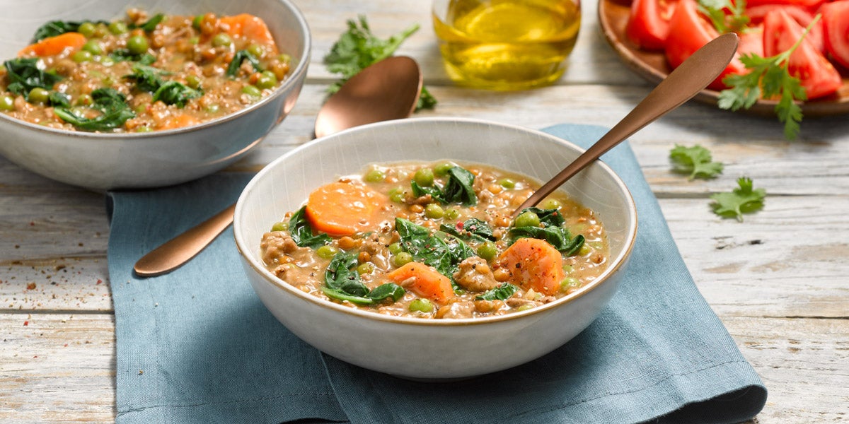 Guiso de lentejas con carne y verduras