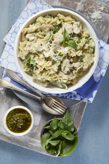Mushroom, Spinach and Parmesan Pasta