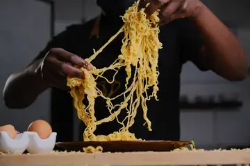 Beef Burger in Noodle Bun