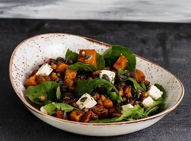 Roasted Chickpea and honey glazed butternut salad