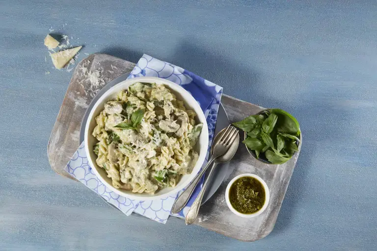 Mushroom, Spinach and Parmesan Pasta