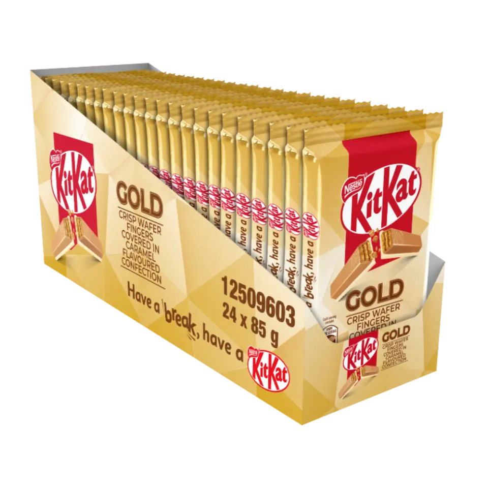 KitKat 8 Finger Caramel Gold Chocolate Slab 24x85g