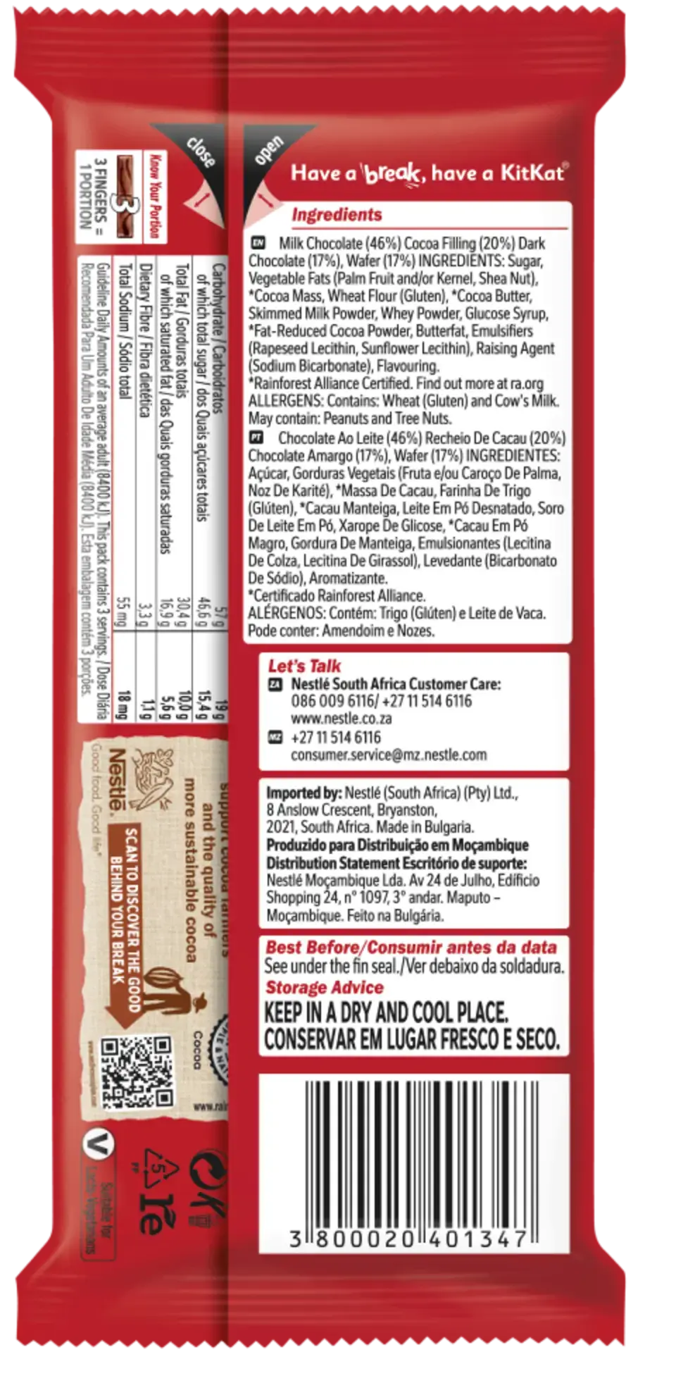 KitKat Double Choc Slab back