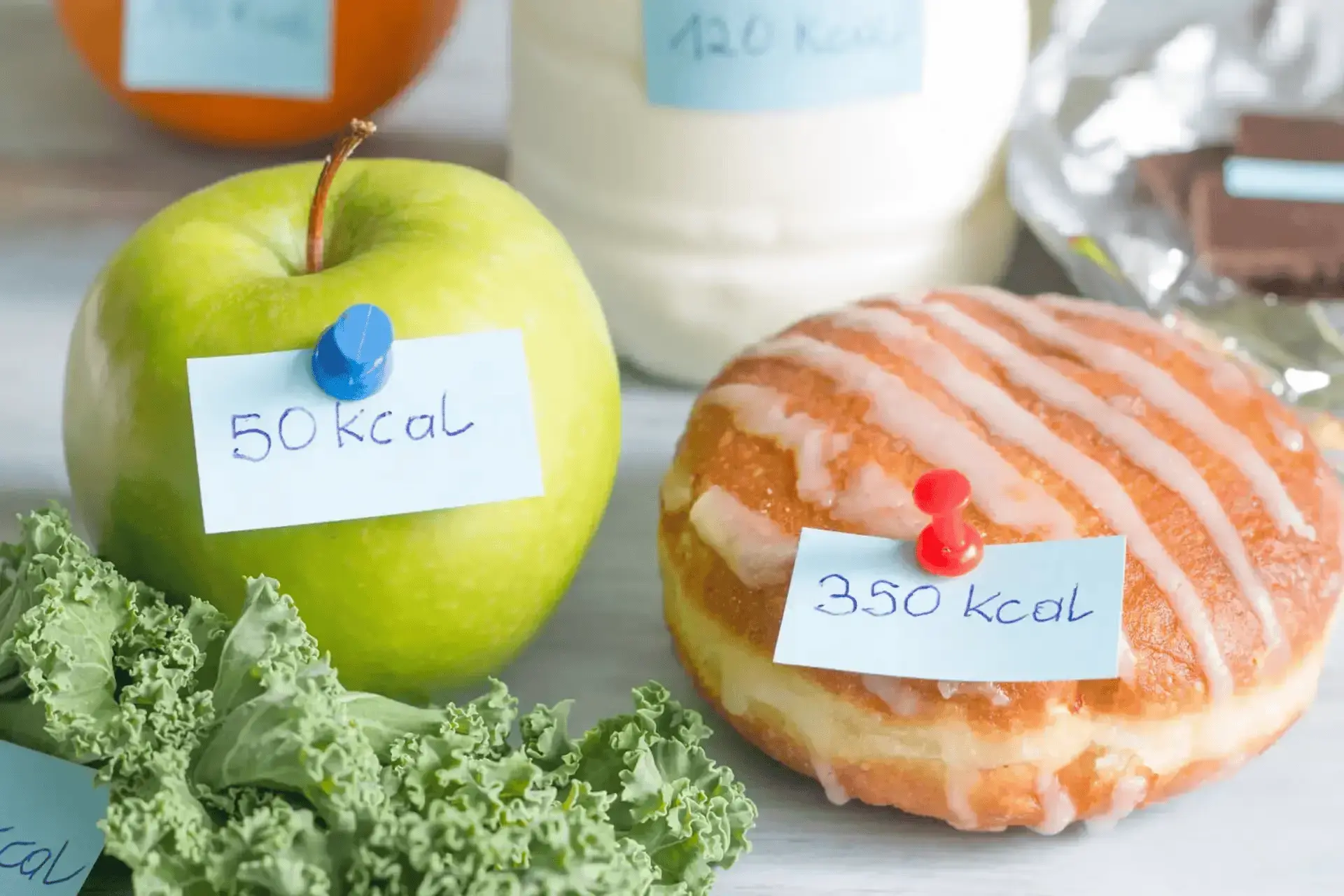 Apple and donut calorie comparison
