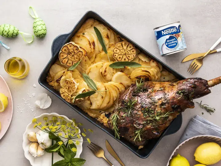 Easter roast lamb with potatoes