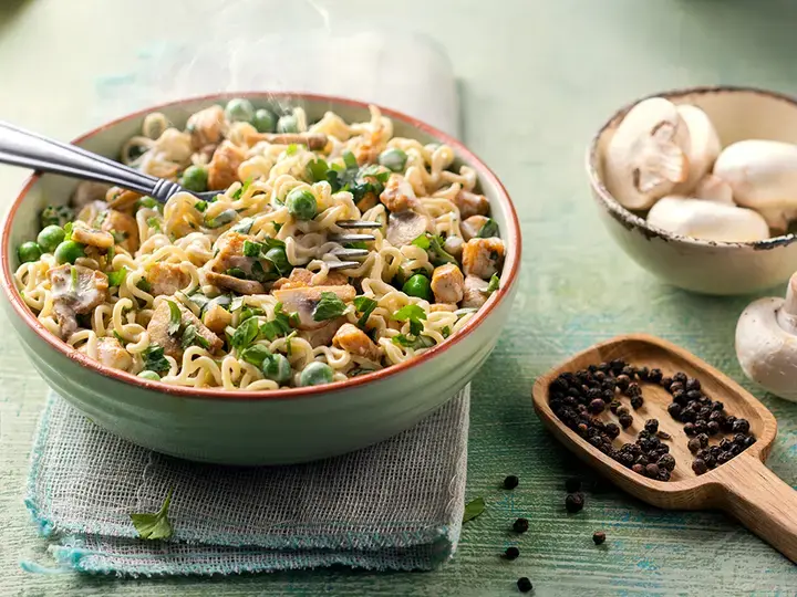 Chicken and Mushroom Noodles