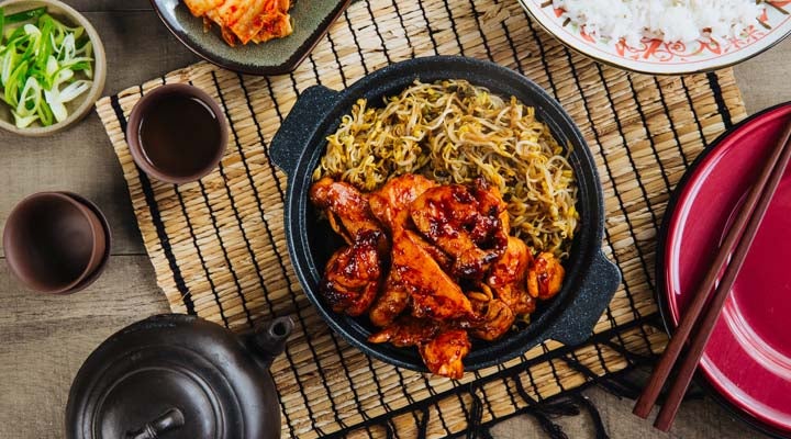 Korean Chicken Barbeque with Bean Sprouts Main