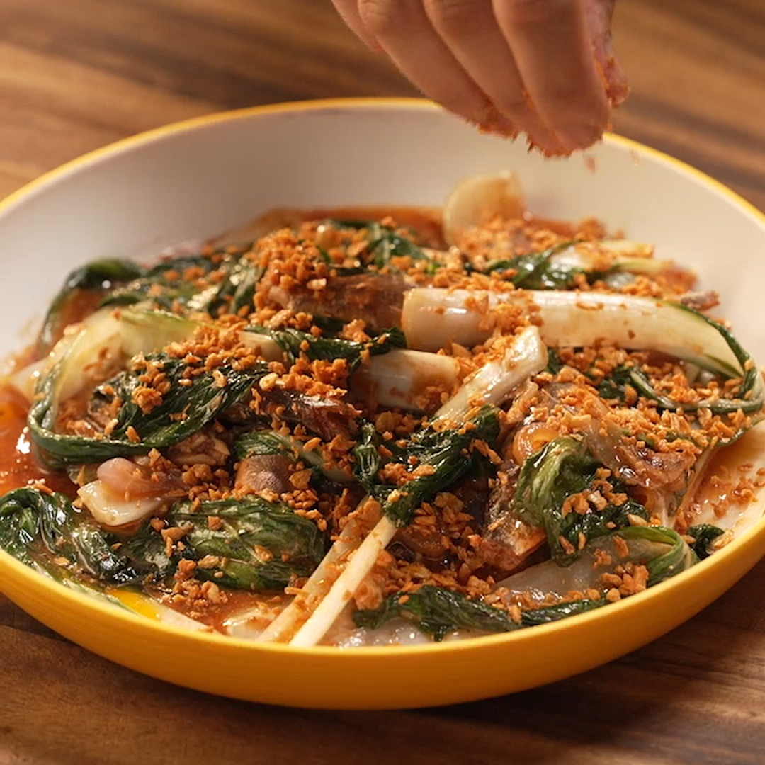 Pechay Stif-Fry with Sardines