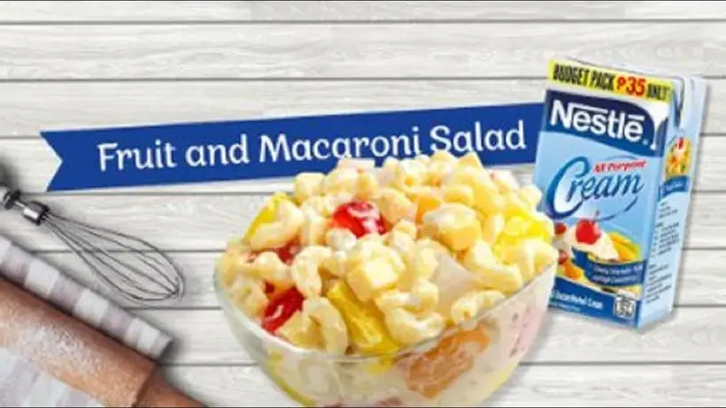 Preview image for the external video "Fruit and Macaroni Salad Recipe".