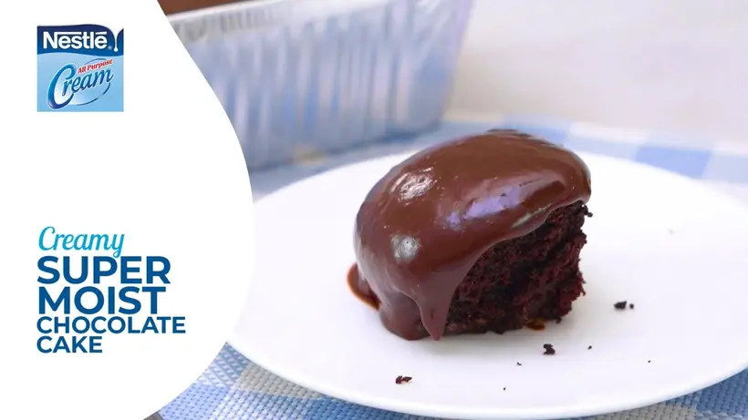 Preview image for the external video "Creamy Super Moist Chocolate Cake".