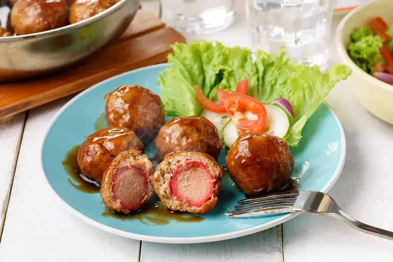 Hotdog Stuffed Meatballs