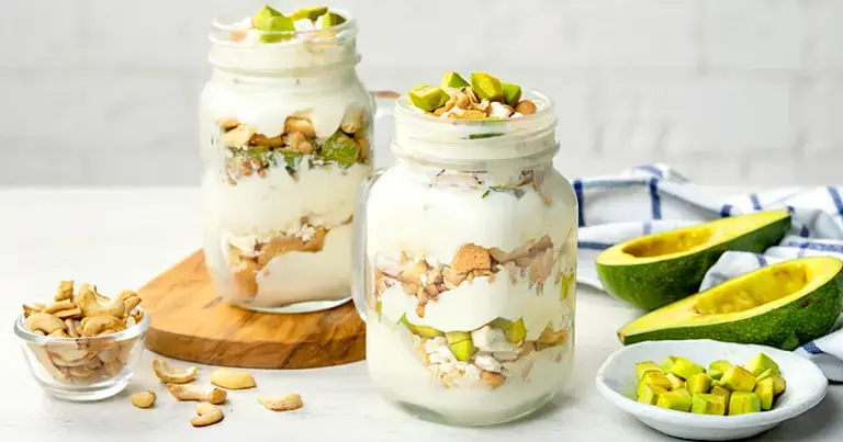 Creamy Avocado and Cashew Cake Jar