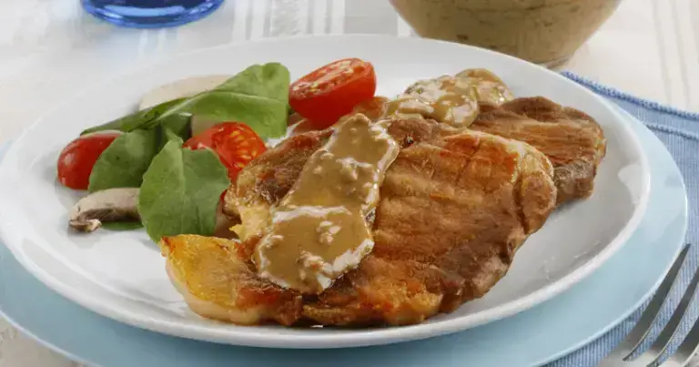 Scrumptious Pork Steak with Peppercorn Sauce