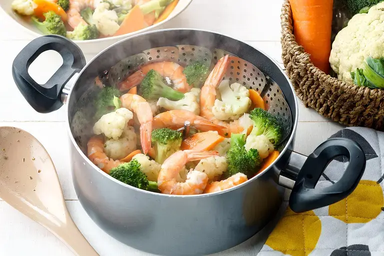 Steamed Shrimp and Vegetables