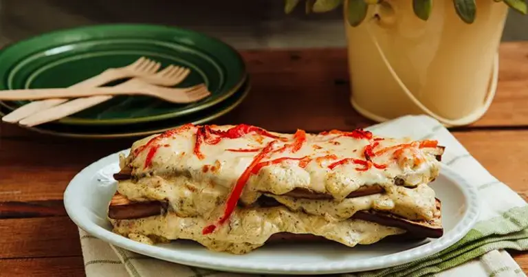 Eggciting Pesto Eggplant Lasagna