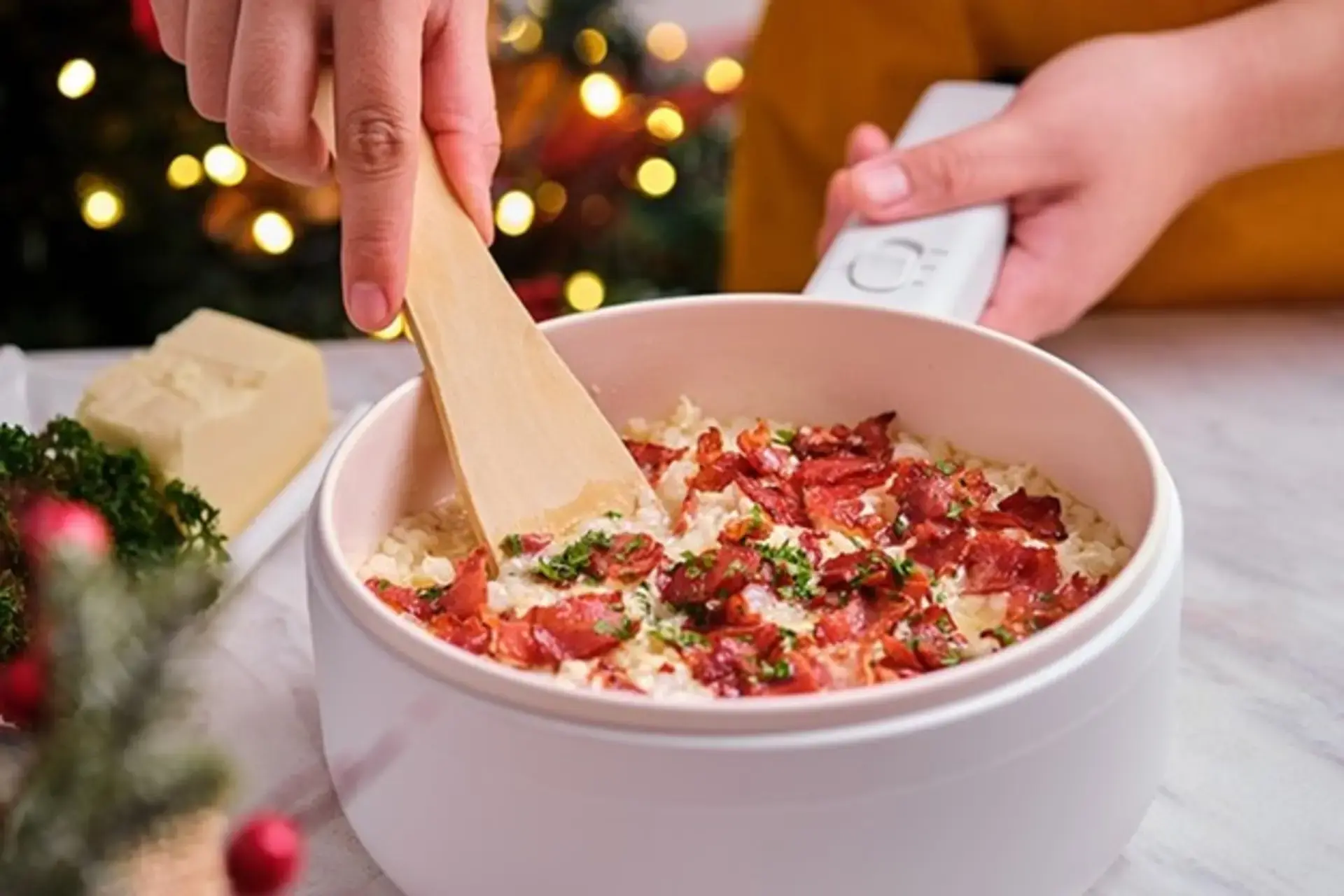 Electric Pot Bacon &amp; Cheese Risotto