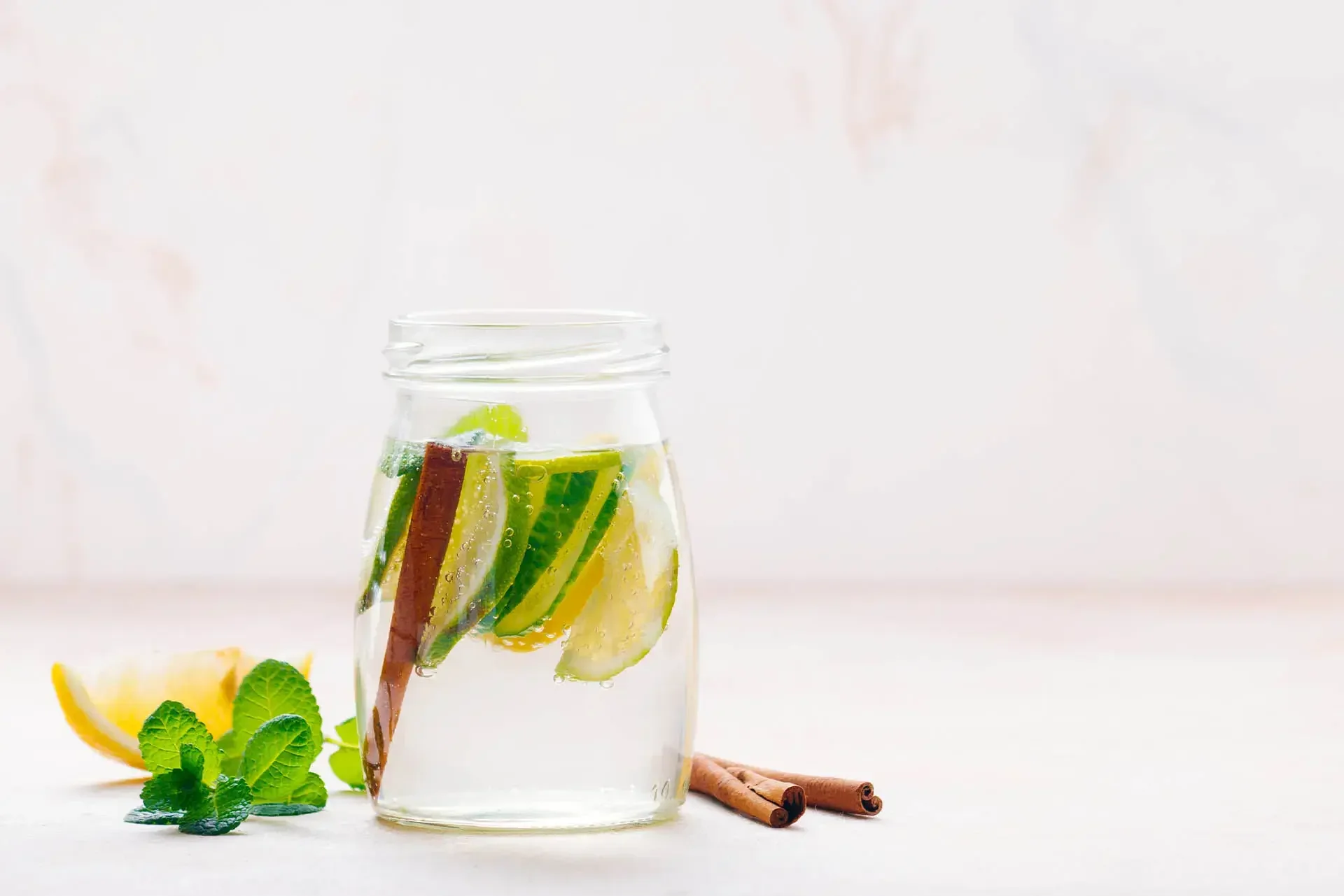 Lemon Cucumber and Cinnamon Flavored Water