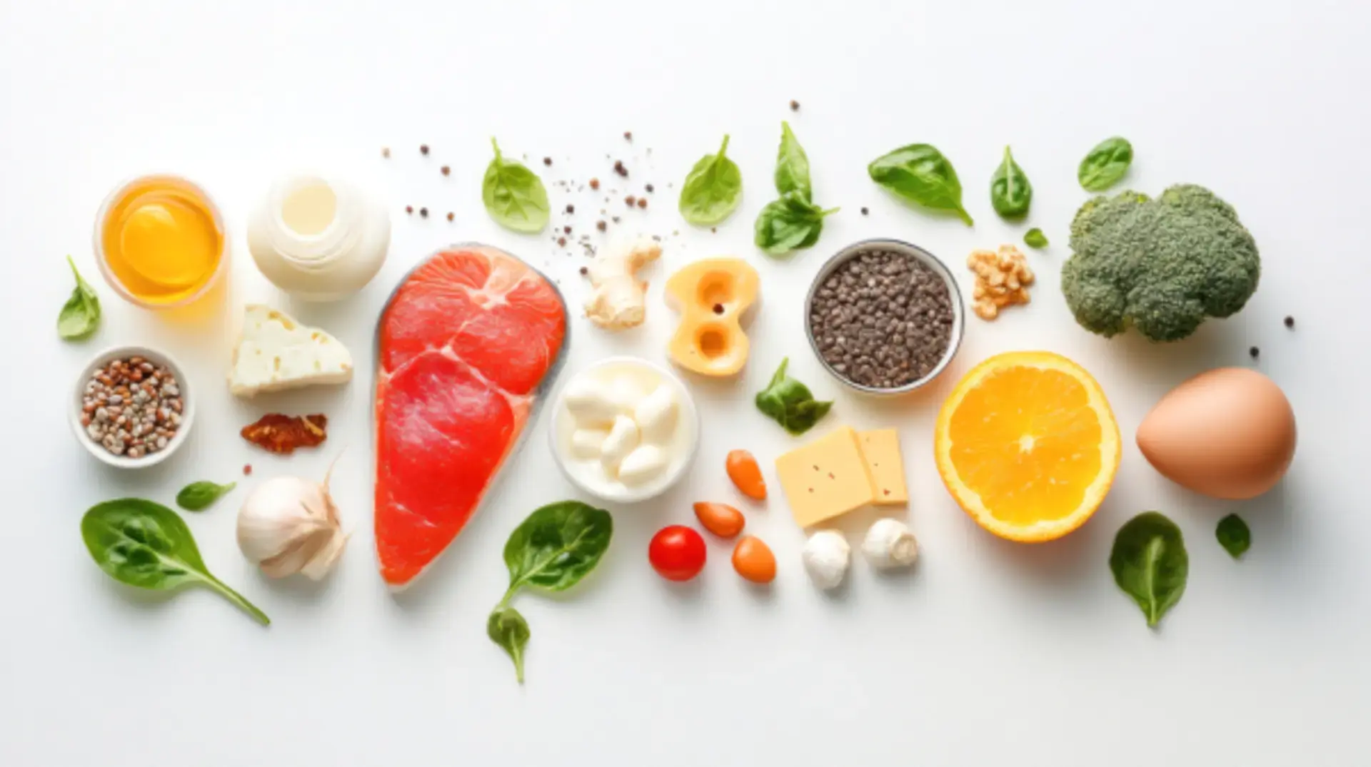 Mga pagkaing sagana sa vitamin C, zinc, at iron.