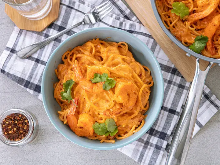 Creamy Aligue and Shrimp Pasta