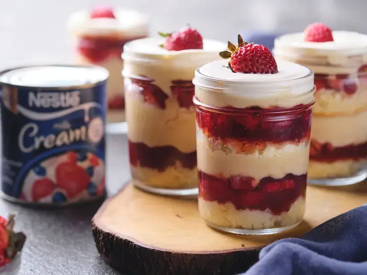 Milky Strawberry Layered Cake