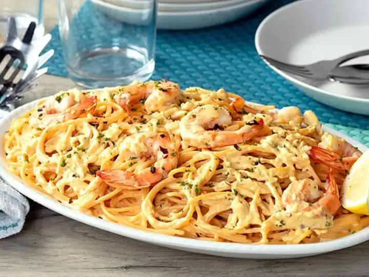 Salted Egg Shrimp Pasta