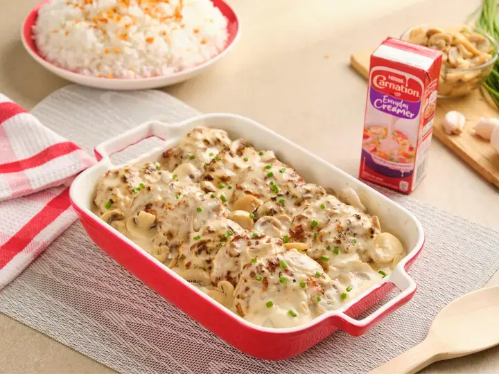 Burger Steak with Mushroom Sauce