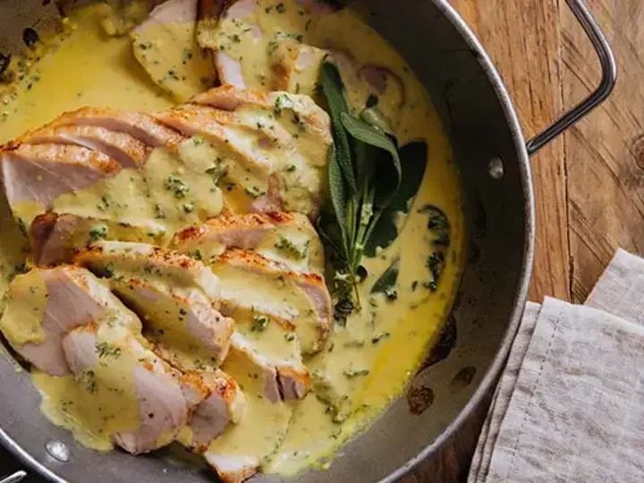 Pan Roasted Pork Tenderloin with Mustard Cream Sauce Main