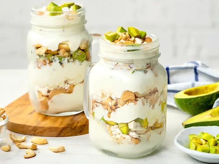 Creamy Avocado and Cashew Cake Jar
