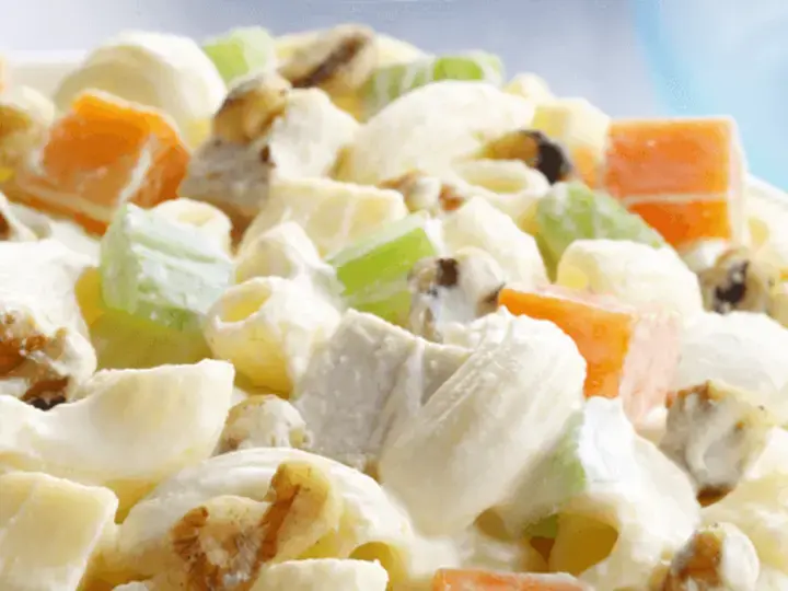 creamy macaroni in truffle dressing