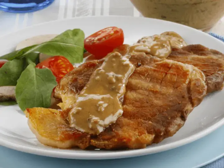 Scrumptious Pork Steak with Peppercorn Sauce