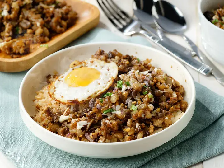 Quick Sisig Rice with Crispy Egg