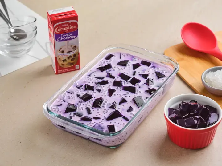 Ube Sago and Jelly Salad