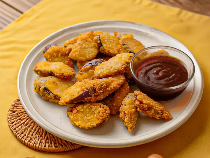 Crunchy Breaded Eggplant with Spicy Dipping Sauce