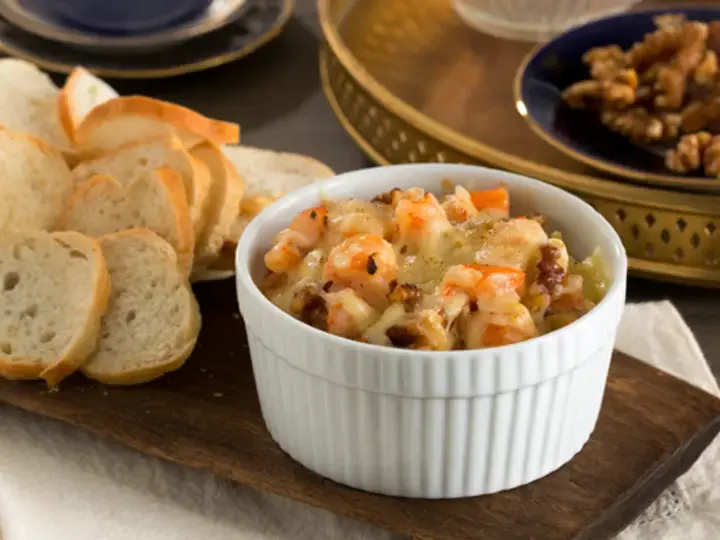 Shrimp, Walnut, and Mozarella Dip