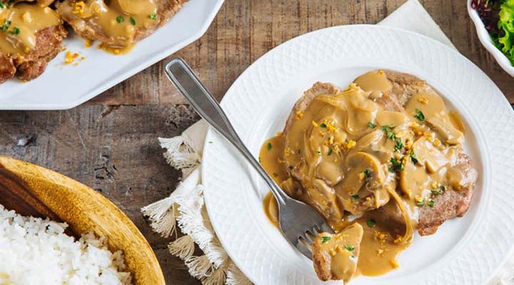 Pork Steak in Mushroom Sauce Main