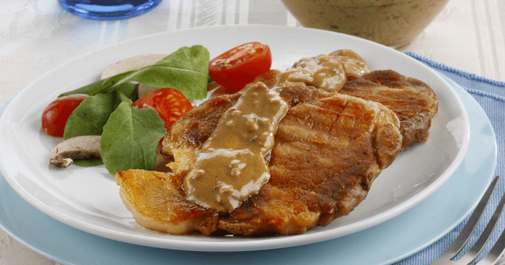 Scrumptious Pork Steak with Peppercorn Sauce